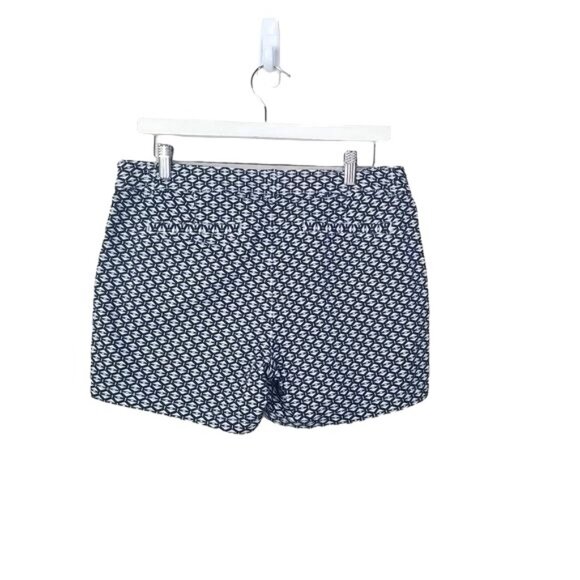 ANA Womens Shorts 8 Chino Black White Diamond Print Twill Cotton High Rise - Picture 2 of 9